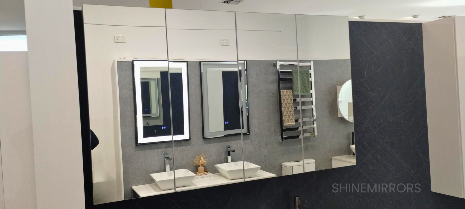 Maribel 4 Door White Mirror Cabinet