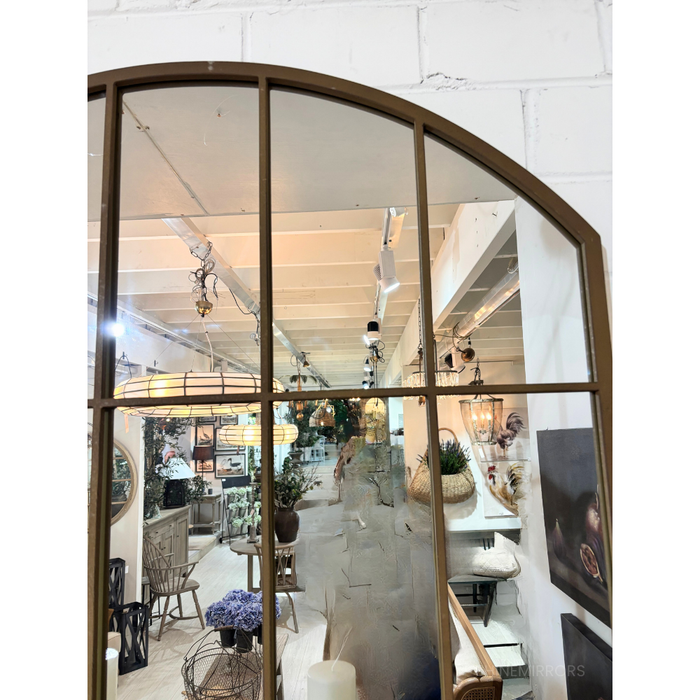 Odette Brown Rust Arched Outdoor Wall Mirror