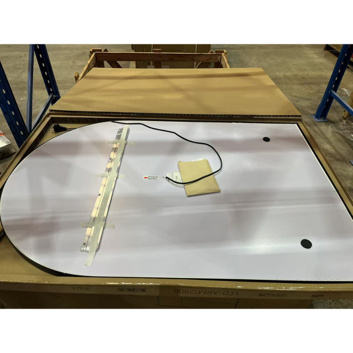 Amalia Matte Black Arched LED Frontlit Wall Mirror