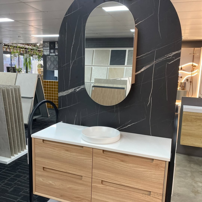 Barry Oval Mirrored Bathroom Shaving Cabinet