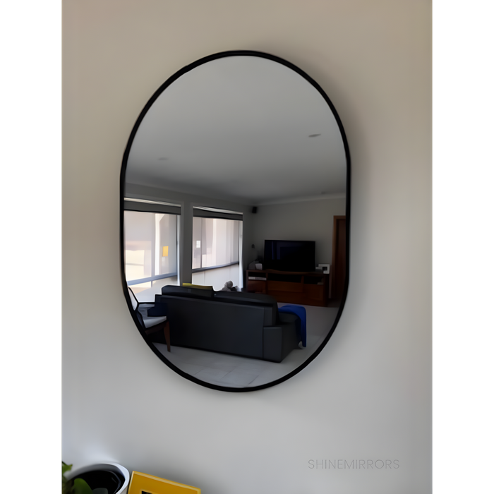 Martin Oval Black Framed Wall Mirror