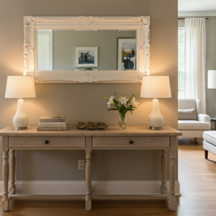 Helga Ivory White Large Wall Mirror