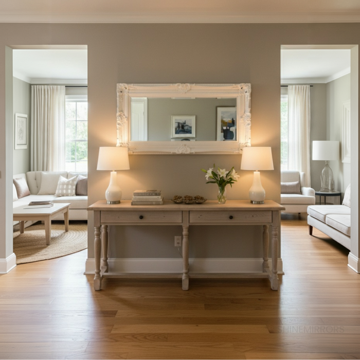 Helga Ivory White Large Wall Mirror