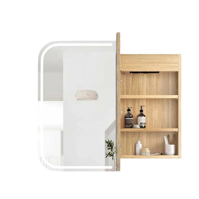 Lucy Woodland Oak LED Shaving Cabinet 2-door