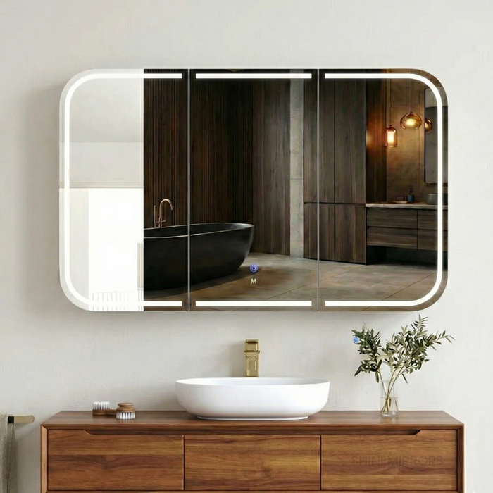 Lucy Woodland Oak LED Shaving Cabinet 3-door