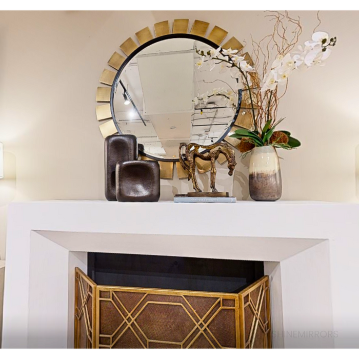 Uttermost Toluca Antique Brass Round Wall Mirror