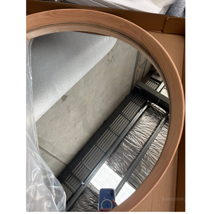 Merindah Oak Round Wall Mirror