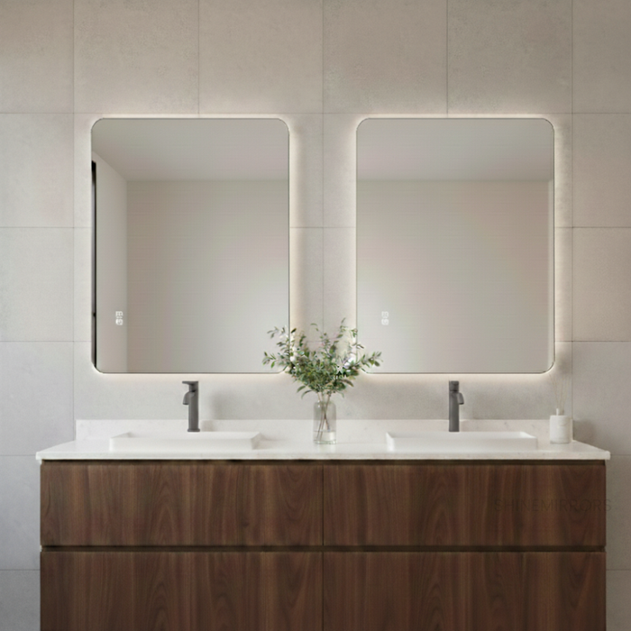 Salvatore Framed Rectangle Backlit LED Mirror - Touch Button Type - Frame Colour Options