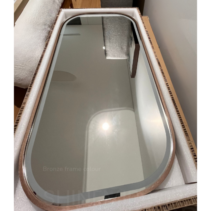 Sandra Rectangle LED Frontlit Bathroom Mirror with Optional Frame Colours