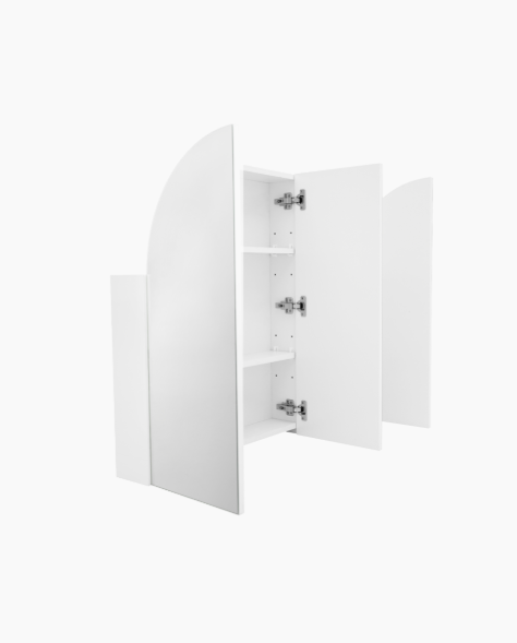 Albus 3 Door Arched White Mirror Cabinet
