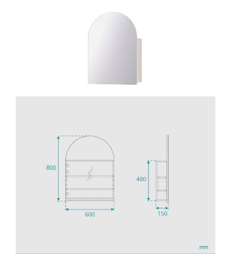 Dana Matte White Arch Mirror Cabinet