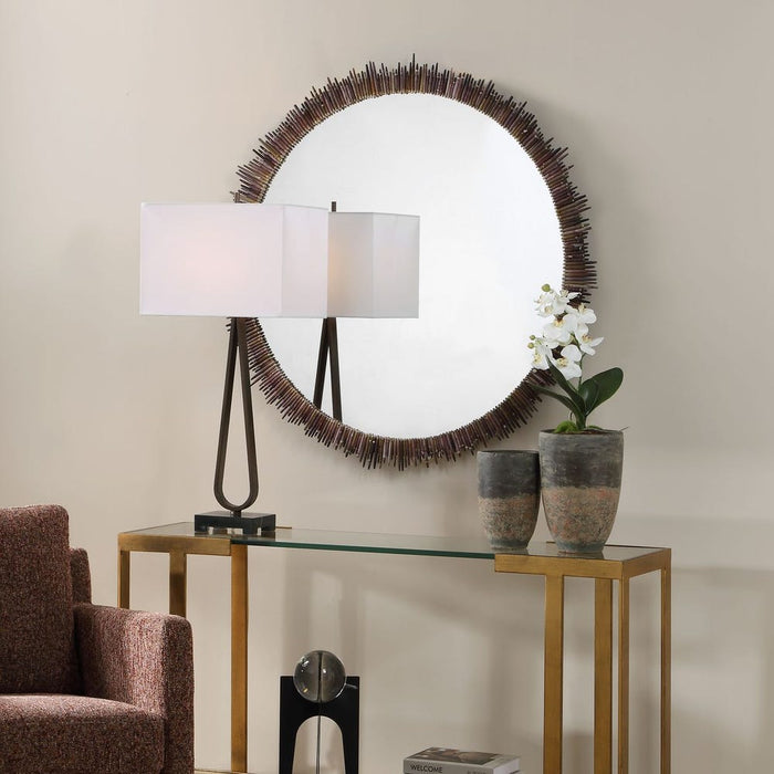 Uttermost Tiger Sea Urchin Round Wall Mirror