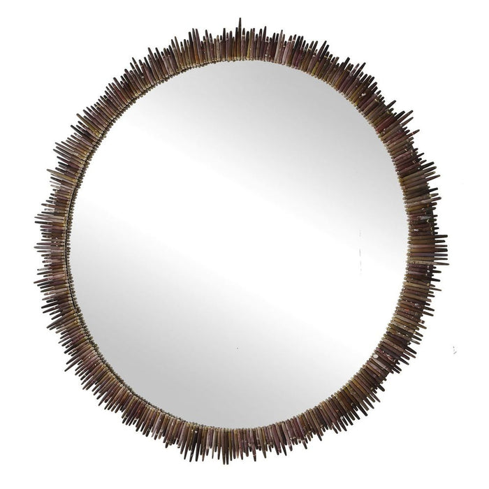Uttermost Tiger Sea Urchin Round Wall Mirror