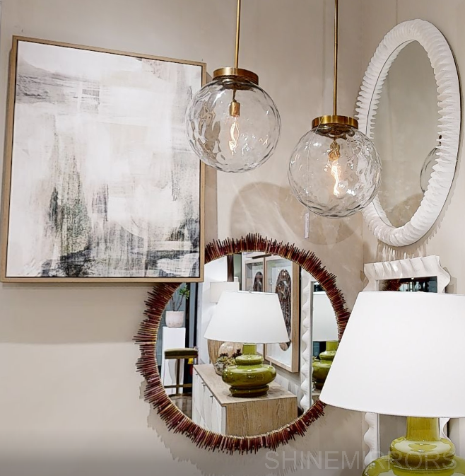 Uttermost Akiko White Round Wall Mirror