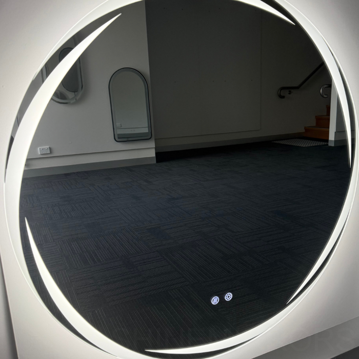 Trisha Frameless Round Whirlwind Frontlit LED Bathroom Mirror