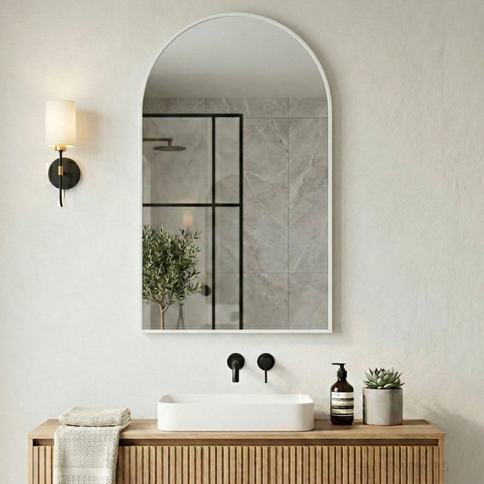 Twyla Arch White Mirror