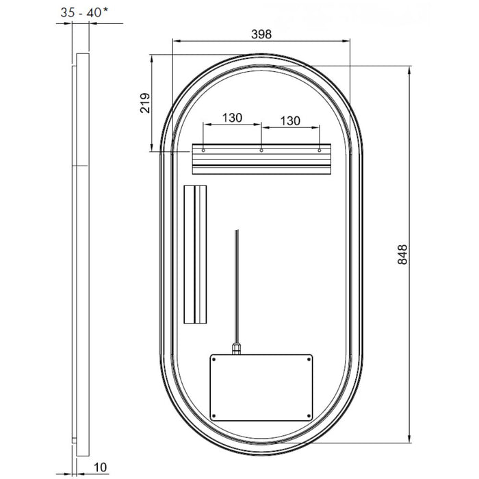Marshall Backlit LED Oval Mirror