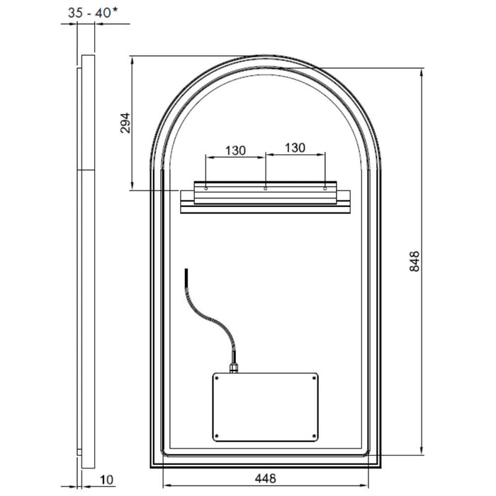 Langston Backlit LED Arched Mirror