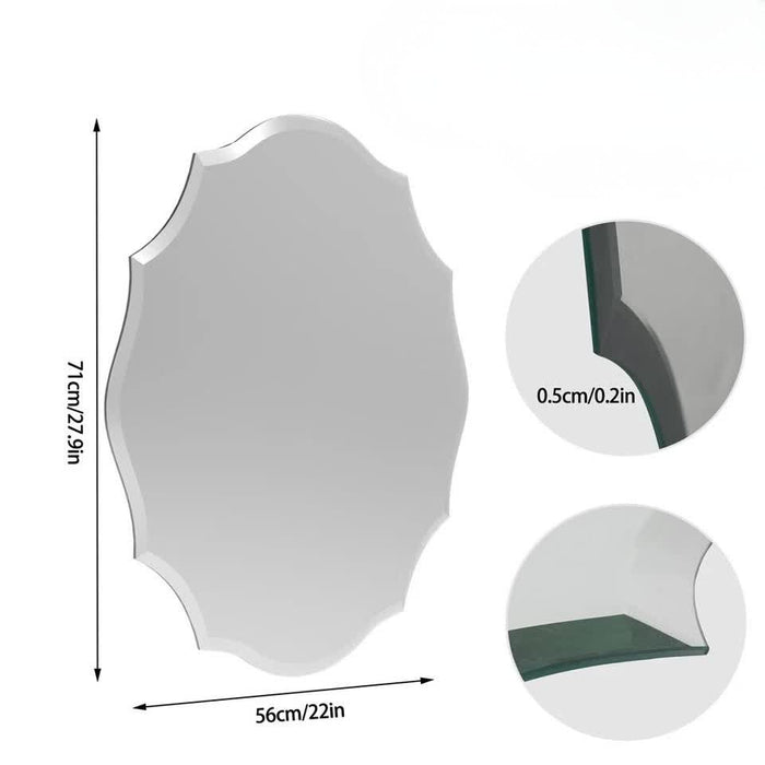 Emma Scalloped Frameless Beveled Wall Mirror