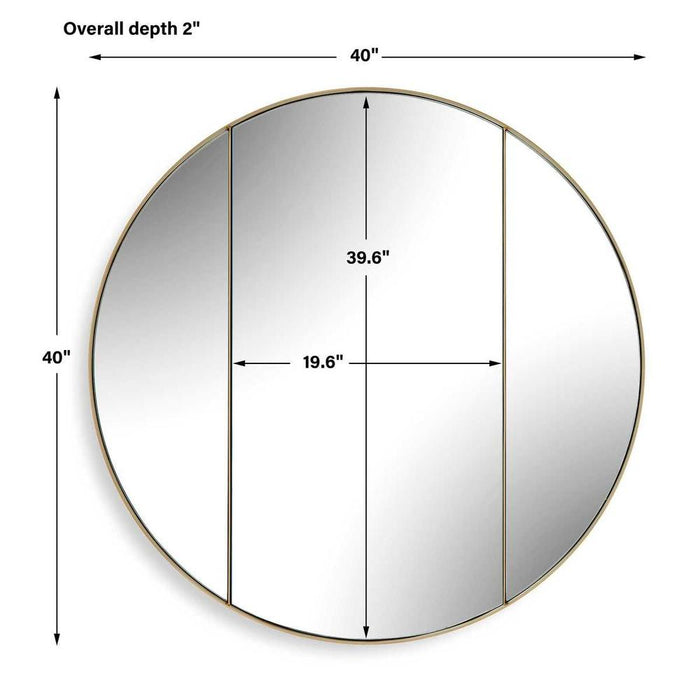 Uttermost Amram Antique Brass Round Wall Mirror