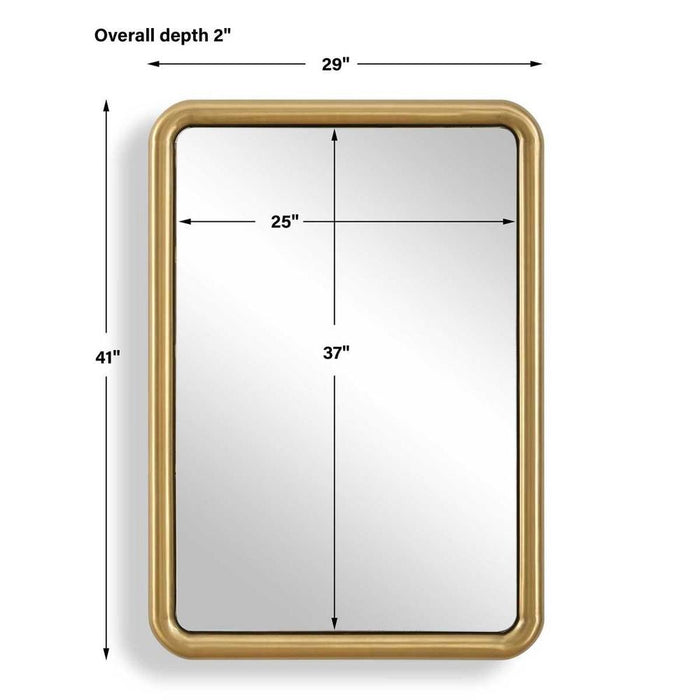 Uttermost Atkinson Antique Brass Rectangle Mirror