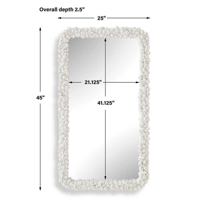 Uttermost Barnacle White Coastal Wall Mirror