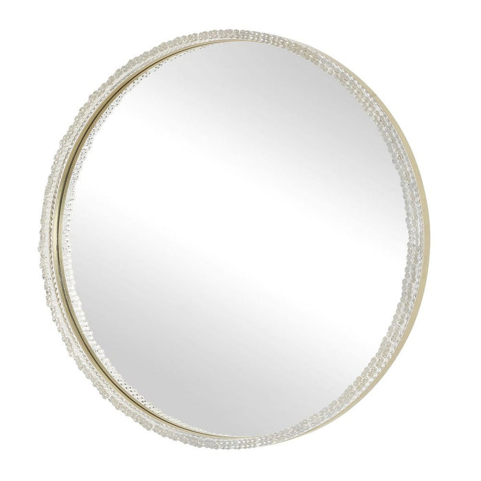 Uttermost Break The Ice White Round Mirror