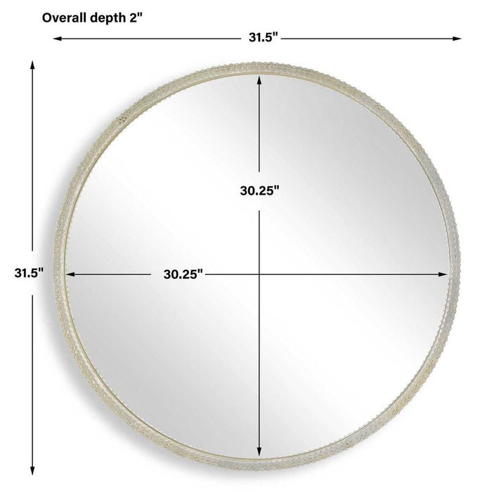 Uttermost Break The Ice White Round Mirror