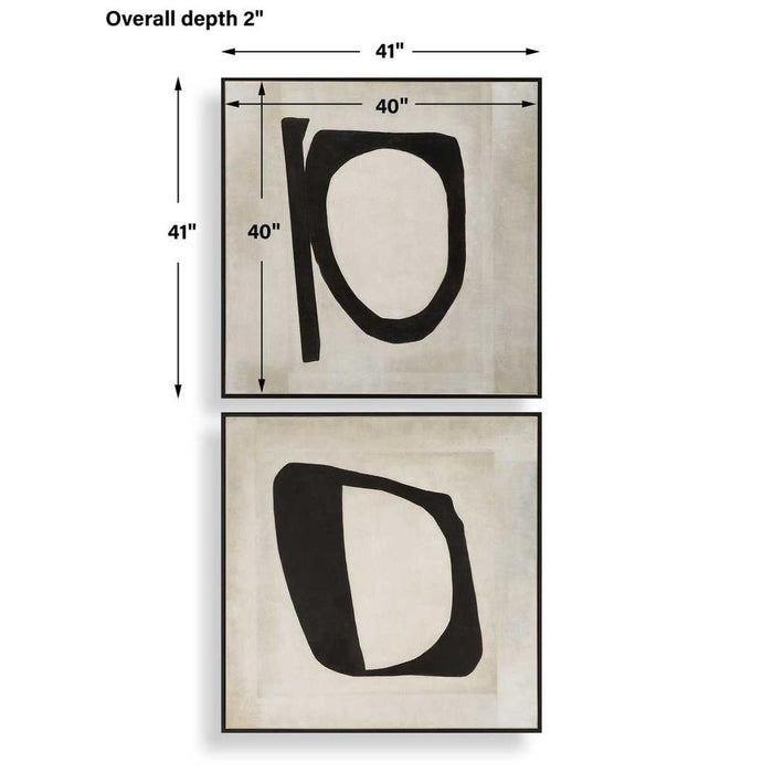 Uttermost Characters Hand Painted Canvases - Set of 2