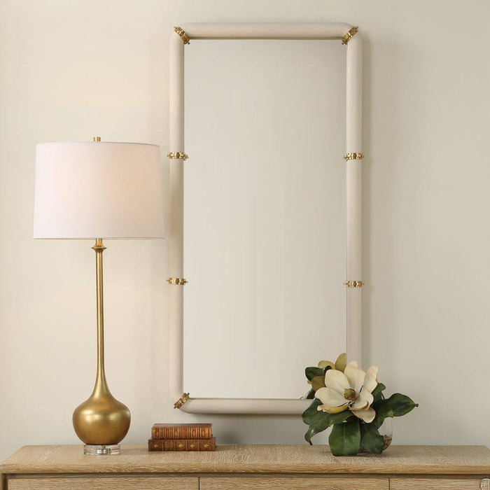 Uttermost Cyprus White Brass Mirror