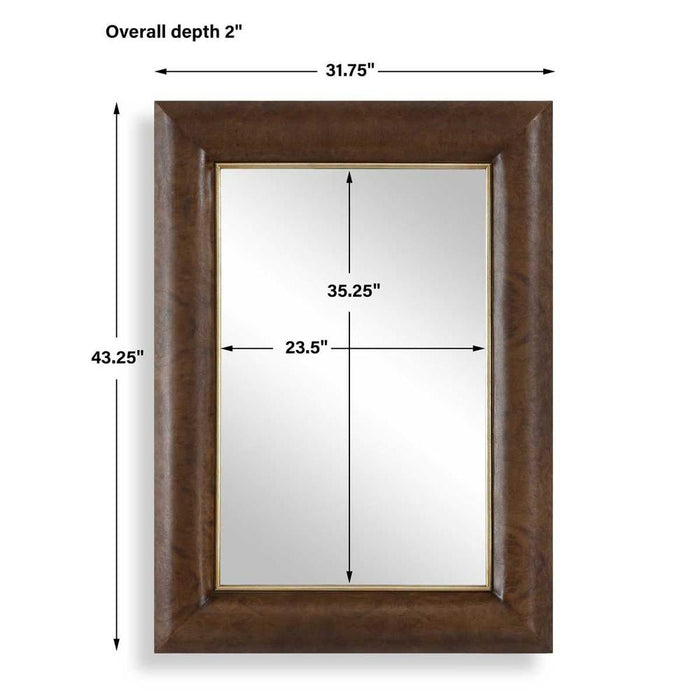 Uttermost Donovan Antique Walnut Wall Mirror