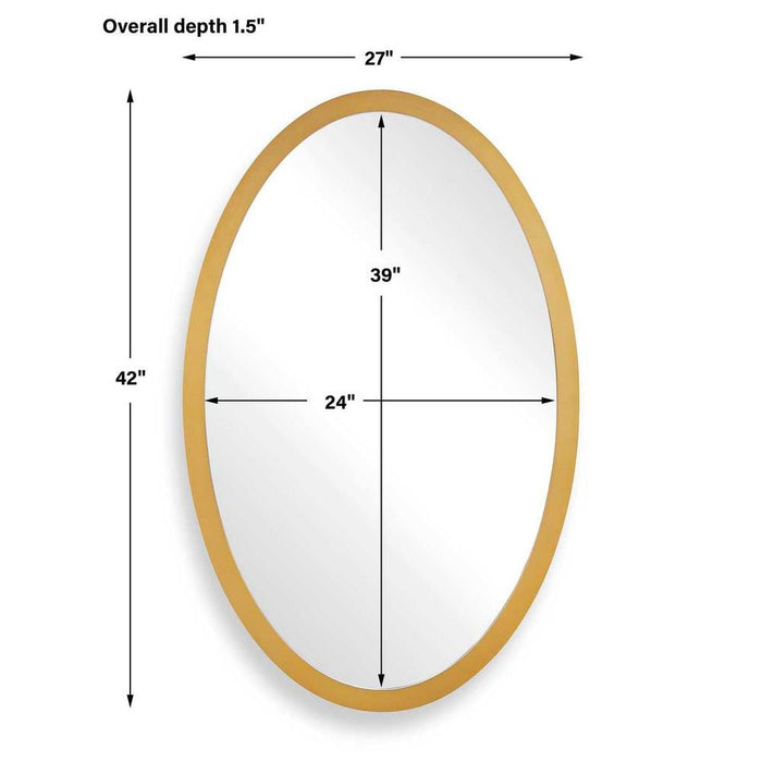 Uttermost Elstree Antique Brass Oval Wall Mirror