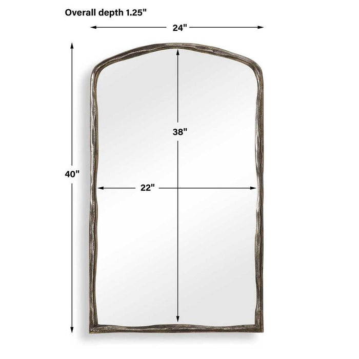 Uttermost Hammered Antique Nickel Arch Wall Mirror