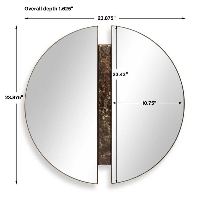 Uttermost Hanover Two-Mirrored Halves Round Wall Mirror