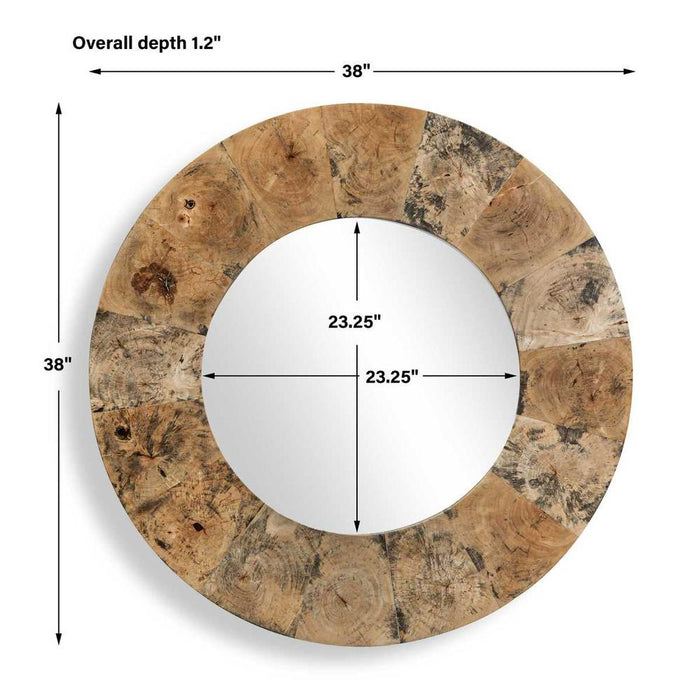 Uttermost Hiram Wood Round Mirror