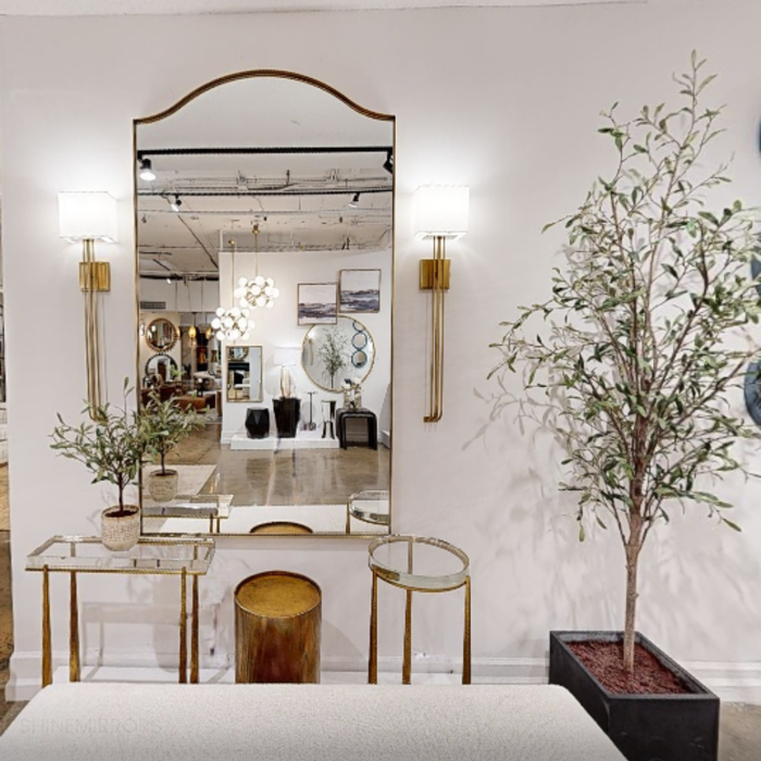Uttermost Mallorca Brushed Brass Arched Wall Mirror