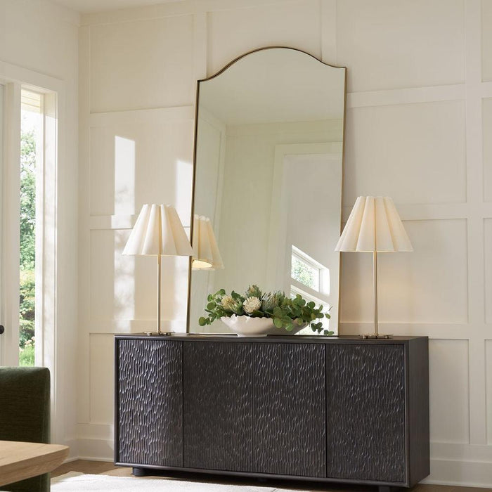 Uttermost Mallorca Brushed Brass Arched Wall Mirror