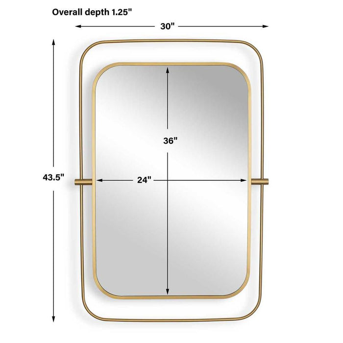 Uttermost Moreni Antique Brass Double Frame Wall Mirror