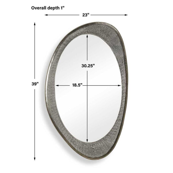 Uttermost Schiller Antique Nickel Oval Wall Mirror