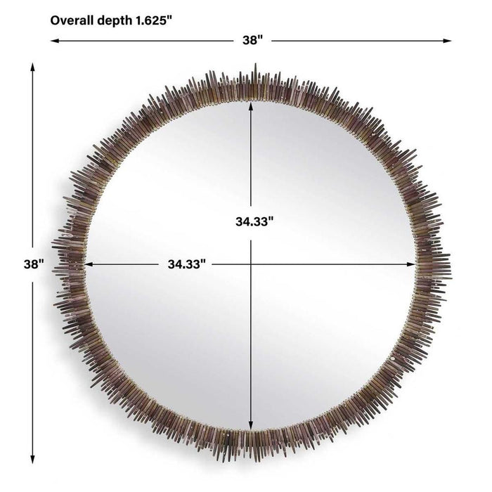 Uttermost Tiger Sea Urchin Round Wall Mirror