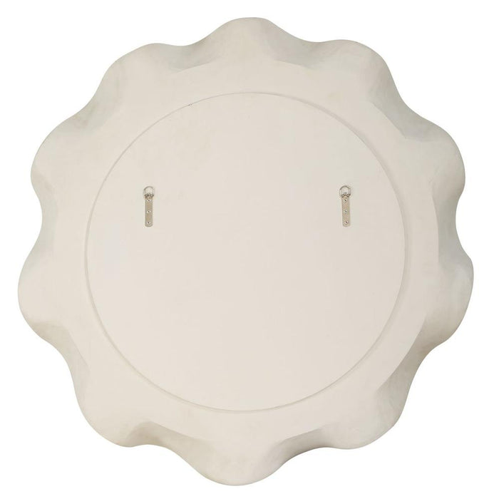 Uttermost Wave Length White Round Wall Mirror