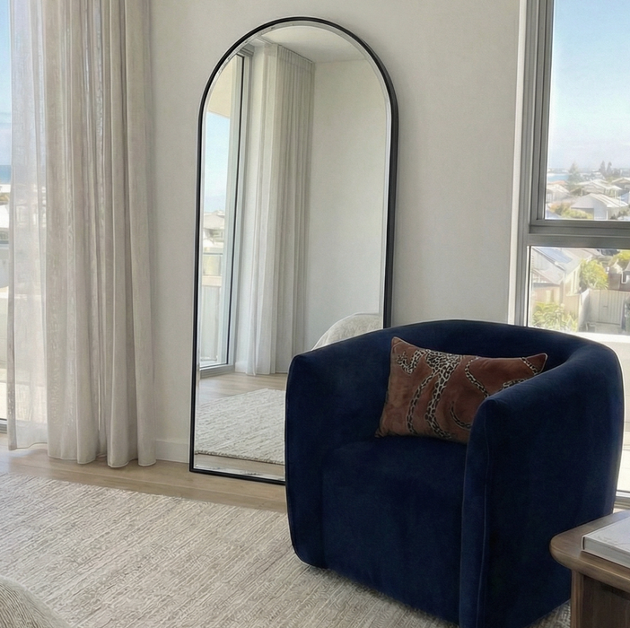 Holly Black Arched Full-Length Floor Mirror