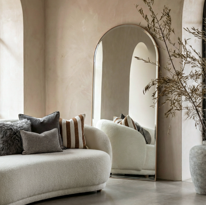 Elodia Gold Arched Full-Length Floor Mirror