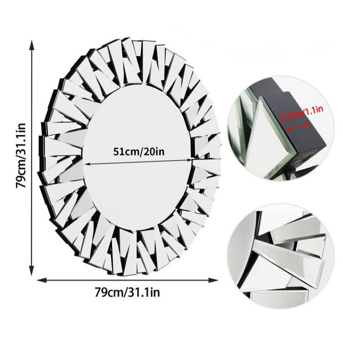 Silvera Decorative Frameless Round Wall Mirror