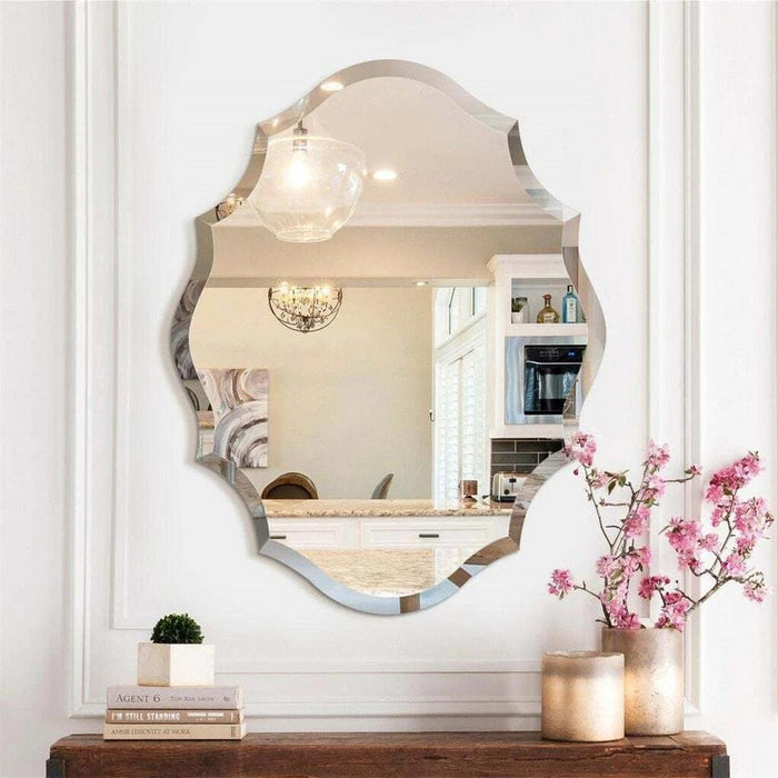 Emma Scalloped Frameless Beveled Wall Mirror