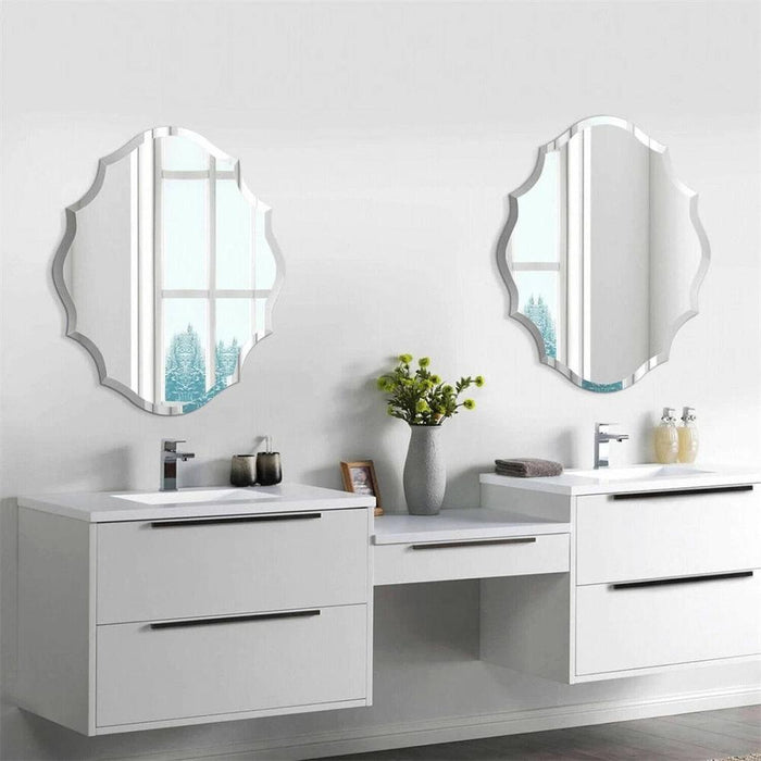 Emma Scalloped Frameless Beveled Wall Mirror