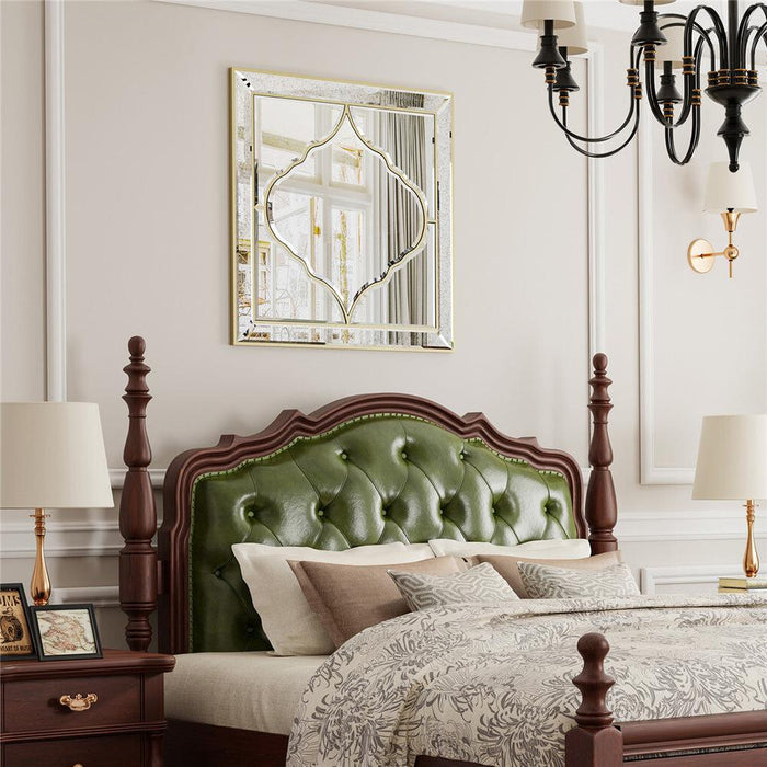 Walter Gold Framed Square Decorative Wall Mirror