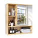 Oscar Bamboo Wall-Mounted Mirror Cabinet