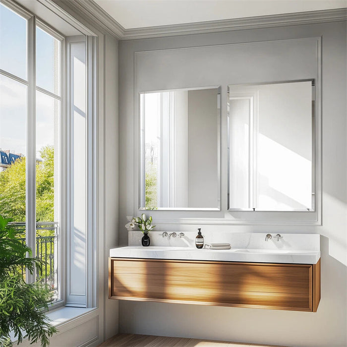 Refina Frameless Beveled Rectangular Wall Mirror