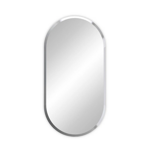 Rosil Pill-Shaped Frameless Beveled Wall Mirror